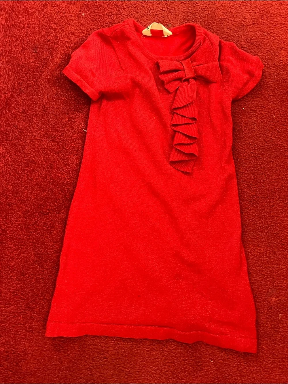 H&M Red Bow-Trim Knit Dress for Girls  TEXT BEFORE BUYING OR REFUNDING!!